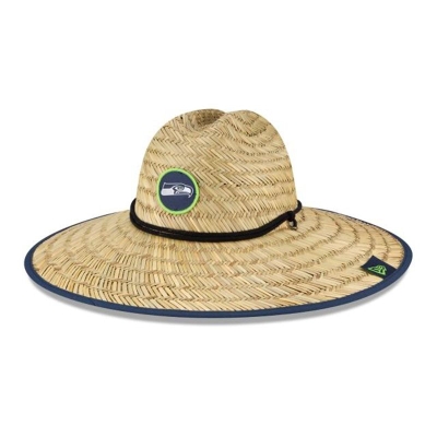 Seattle Seahawks Gorra | New Era NFL Official Summer Sideline Straw Hat Mexico - Azules